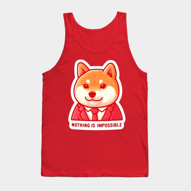 Nothing Is Impossible Shiba Inu Tank Top by Plushism